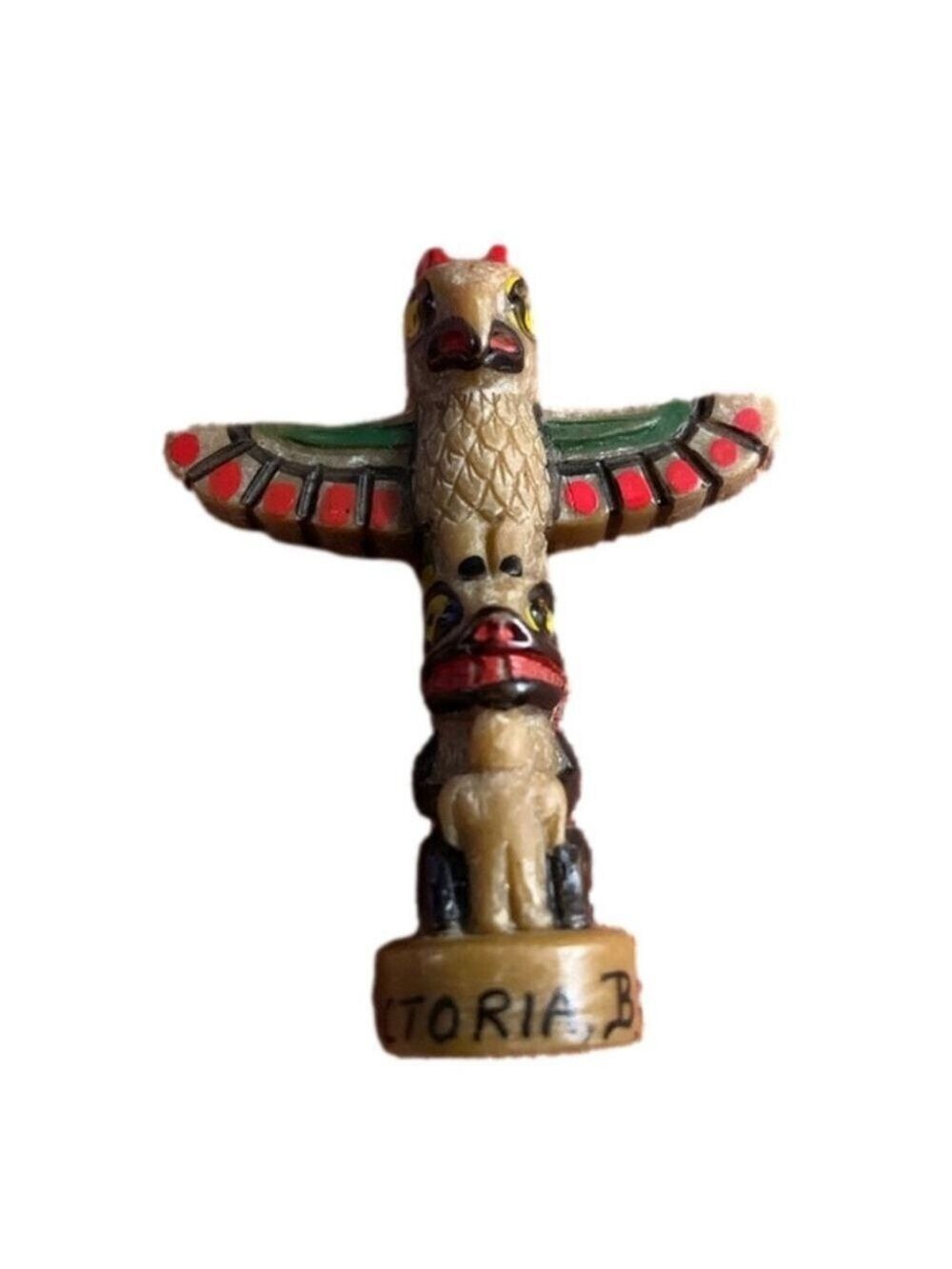 Souvenir totem pole pin brooch victoria green red